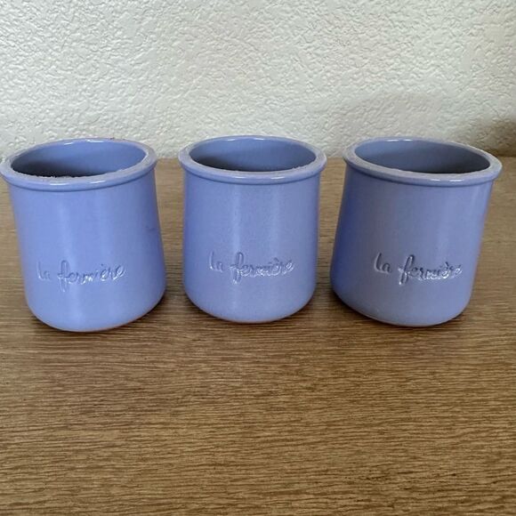 Le Fermiere Purple Ceramic Yogurt Planter Pots - Picture 1 of 6